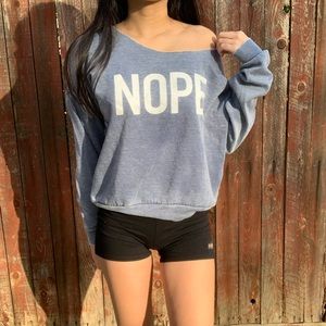 NOPE OFF THE SHOULDER SWEATER